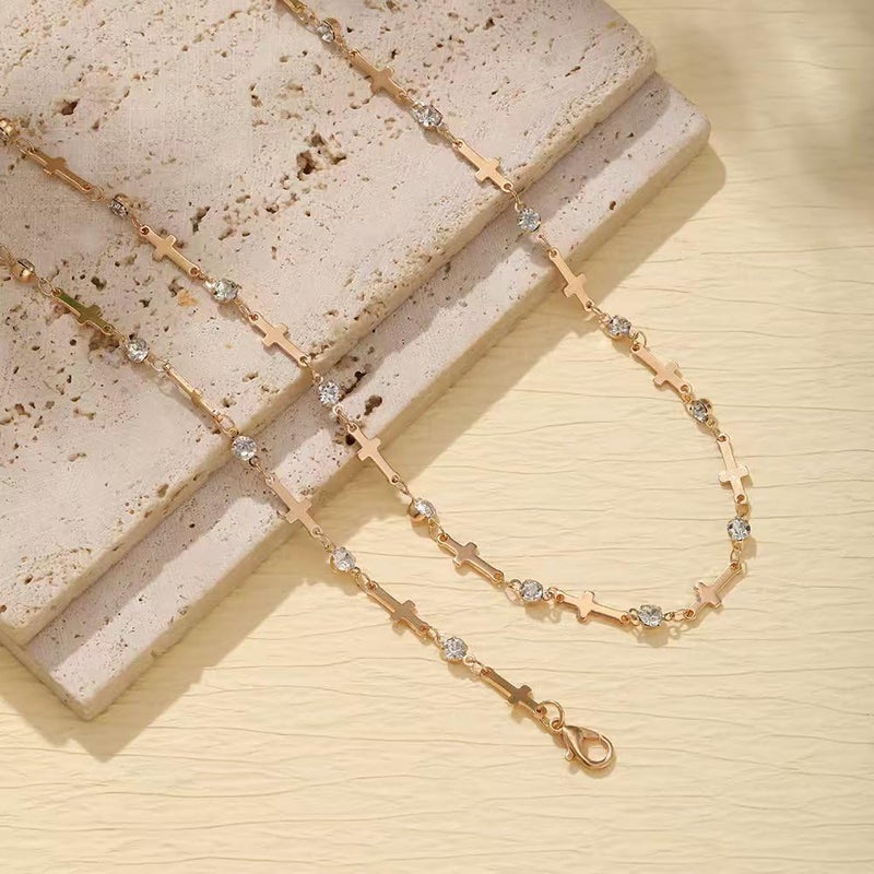 KURTCB Rhinestone Necklace for Women Boho Long Y Lariat Necklace Colorful Summer Beach Jewelry - Image 2